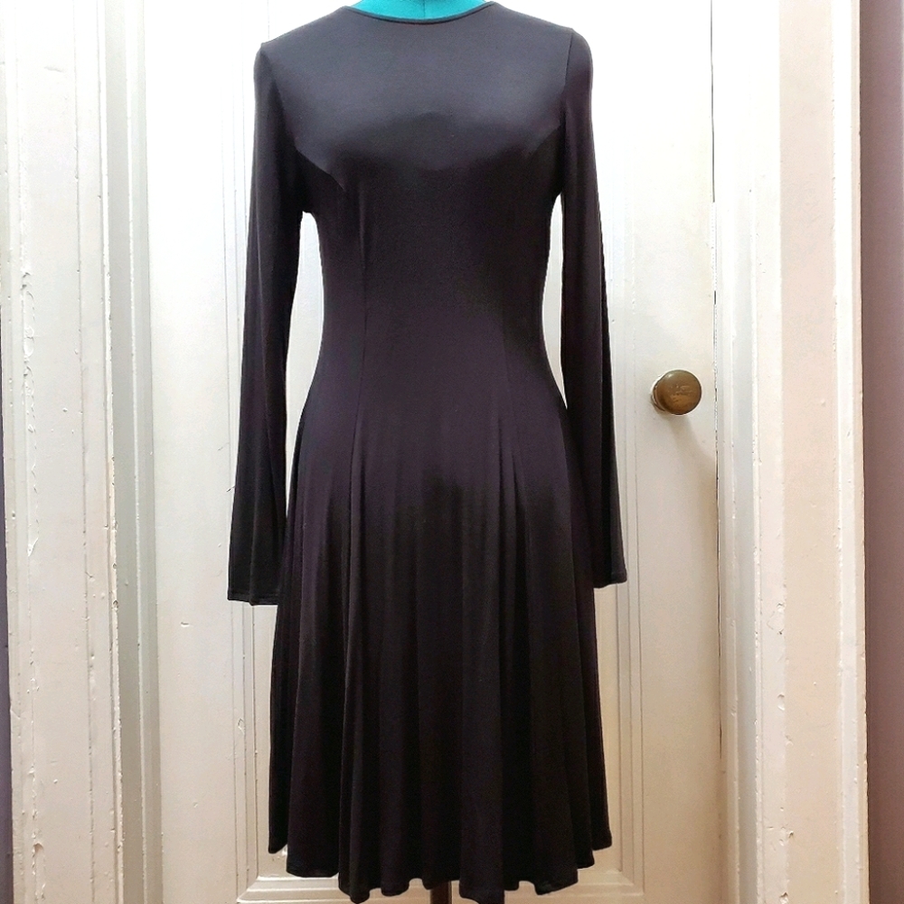 Ruche Jersey Dress in Black - NWOT